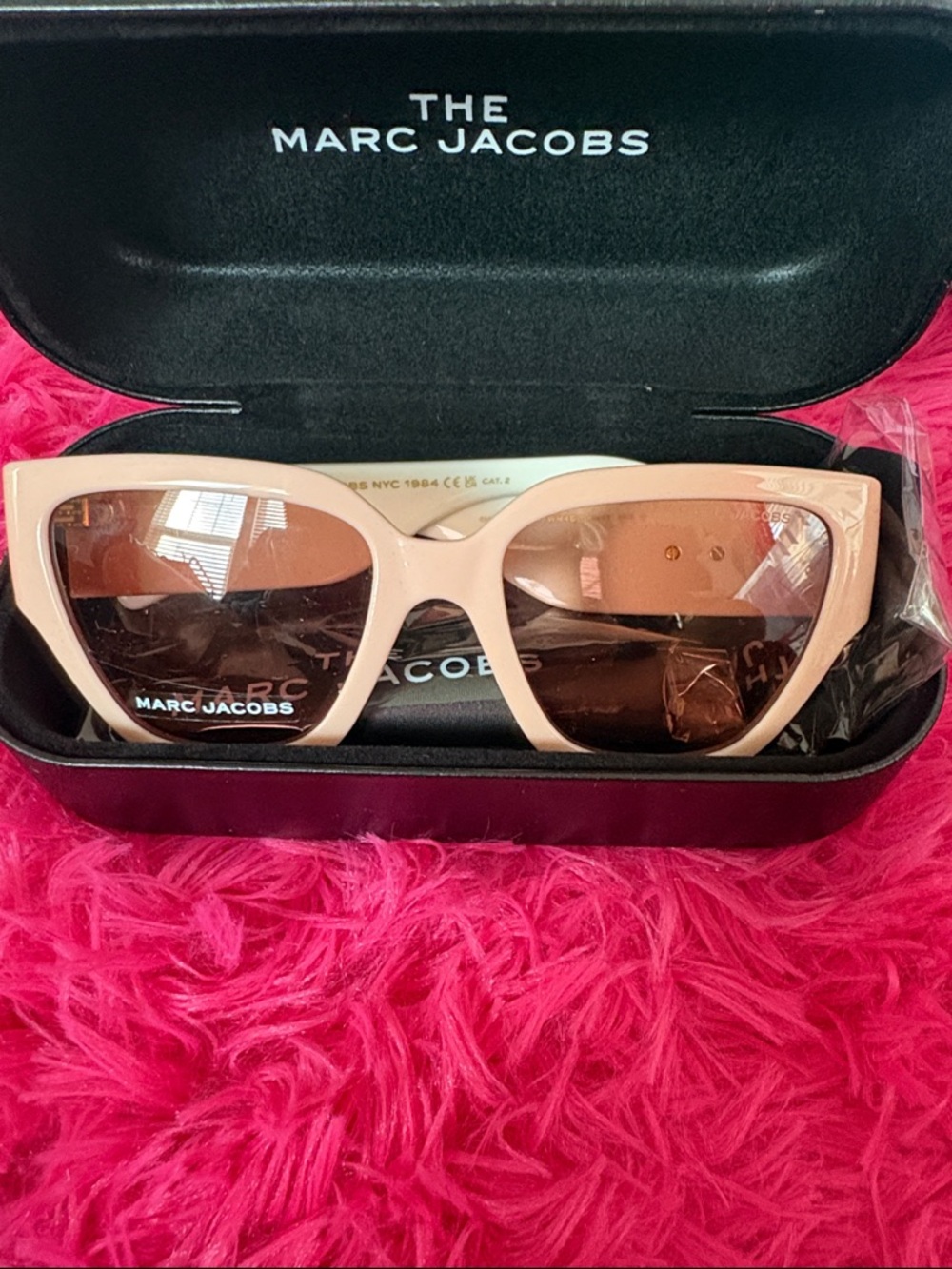 Marc Jacobs Light Pink Cat-Eye Sunglasses with Brown Lenses
